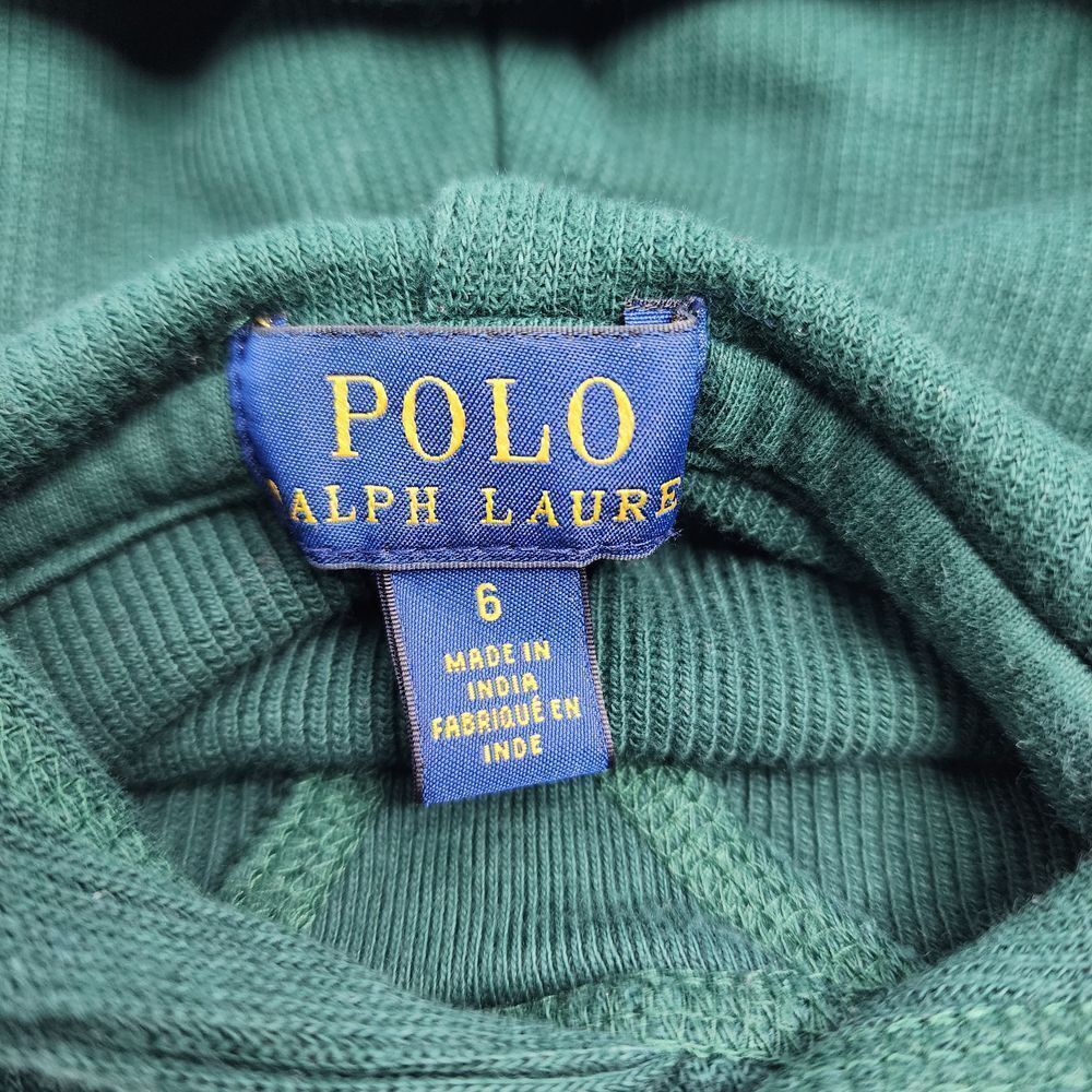 Polo‎ Ralph Lauren Hoodie Pullover Boys 6 Green Plaid Thick Waffle Knit - Picture 6 of 9
